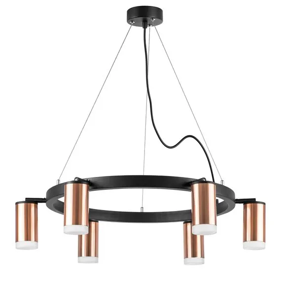 Lightstar LR0163060 Люстра RULLO 6х50W GU10 ЧЕРНЫЙ/МЕДЬ (571016+214430-6+202430-6)