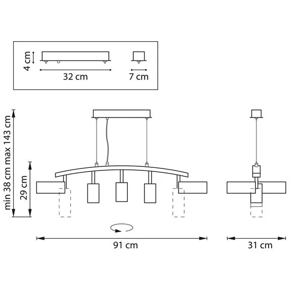 Lightstar LR735872363 Люстра RULLO 5х50W GU10 ЧЕРНЫЙ/БЕЛЫЙ (571735+214436-3+214487-2), изображение 2