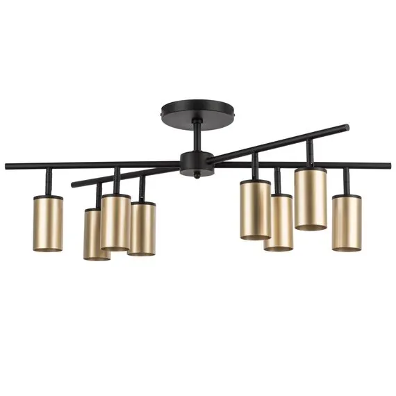 Lightstar LR728408 Люстра RULLO 8х50W GU10 ЧЕРНЫЙ/ЗОЛОТО (571728+214440-8)