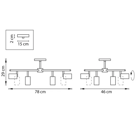 Lightstar LR728408 Люстра RULLO 8х50W GU10 ЧЕРНЫЙ/ЗОЛОТО (571728+214440-8), изображение 2