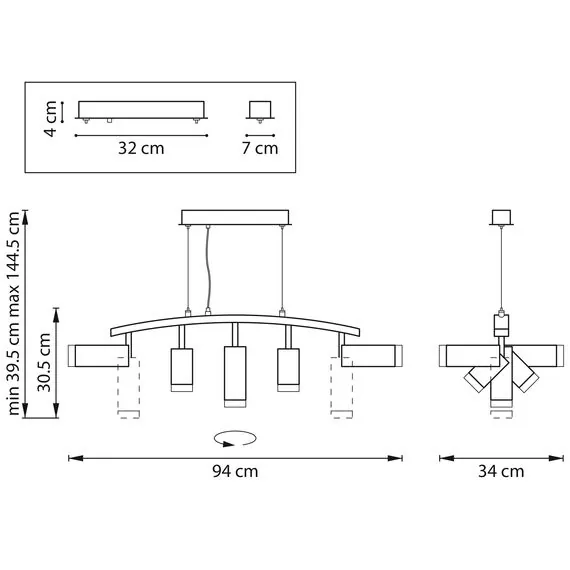 Lightstar LR7353728730 Люстра RULLO 5х50W GU10 ЧЕРНЫЙ (571735+214437-2+214487-3+202430-5), изображение 2