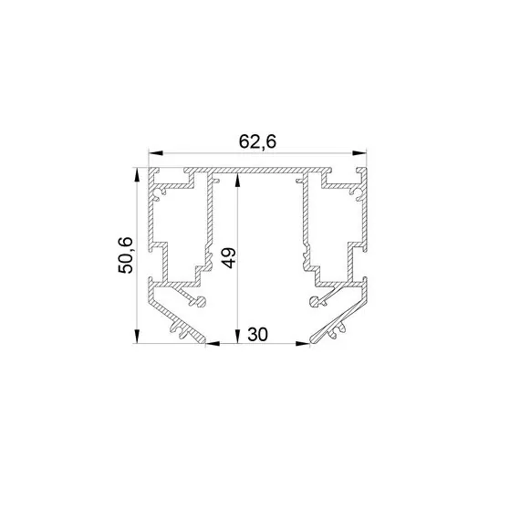 Lightstar 505427 Профиль-трек 2-контактный 2 метра TETA PRO в натяжной ПВХ потолок ЧЕРНЫЙ (Вставки в комплекте, изображение 2