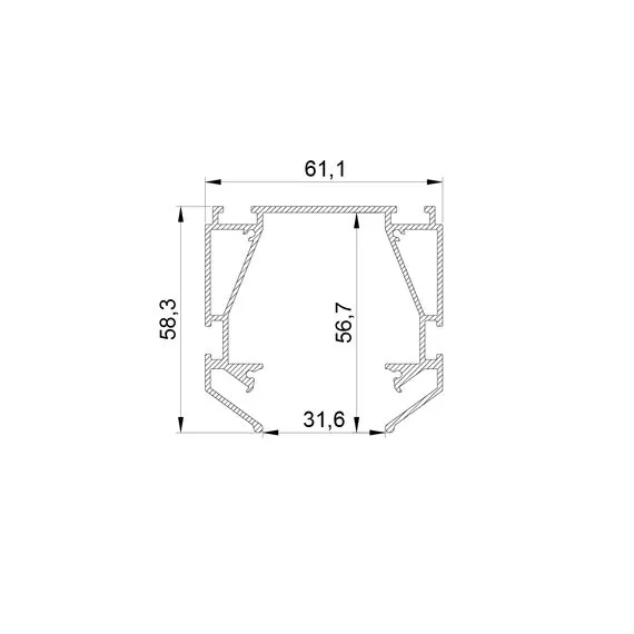Lightstar 505420 Профиль металлический 2 м для монтажа треков TETA PRO 5050ХХ в ПВХ потолок, изображение 2