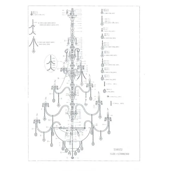 Lightstar 710572 Люстра TESORO 57х40W E14 ЗОЛОТО, изображение 4