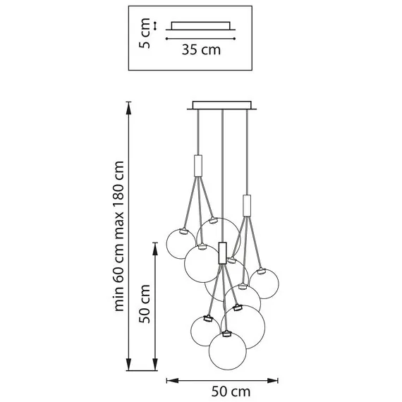 Lightstar 801090 Люстра SFERETTA LED 9х1,35W 600LM КОФЕЙНЫЙ/ПРОЗРАЧНЫЙ 3000K, изображение 3