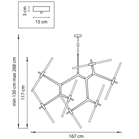 Lightstar 742143 Люстра STRUTTURA 14х6W (led) G9 ЗОЛОТО МАТОВЫЙ, изображение 2