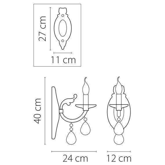 Lightstar 694614 Бра STREGARO 1х60W E14 ХРОМ, изображение 2
