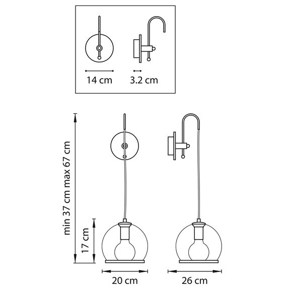 Lightstar 729611 Бра SFERICO 1х40W E27 ЛАТУНЬ/ПРОЗРАЧНЫЙ, изображение 2