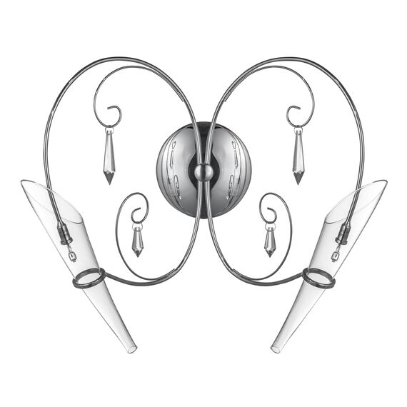 Lightstar 755624 Бра SCARABEO 2х35W G4 12V ХРОМ хрусталь+стекло