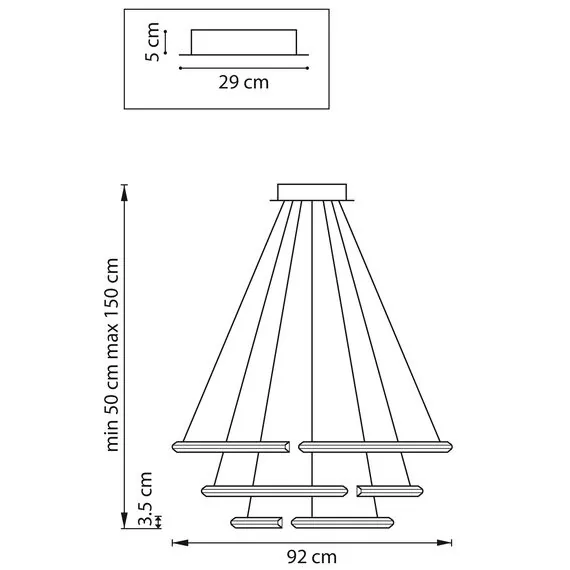 Lightstar 814233 Люстра VIRATA LED 105W 5250LM ЗОЛОТО 3000K, изображение 2