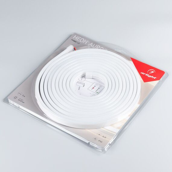 Arlight 036694 Лента герметичная AURORA-PS-A120-16x8mm 24V Yellow (10 W/m, IP65, 2835, 5m) (Arlight, Силикон) - ! УПАКОВКА СОСТОИТ ИЗ - 5 м/п, изображение 3