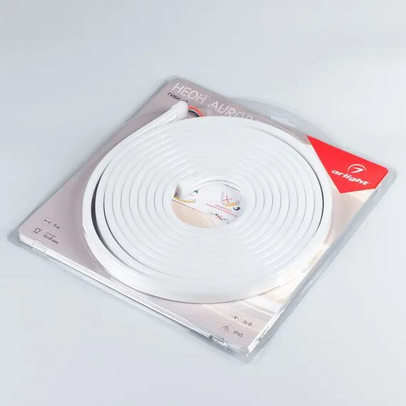 Arlight 036687 Лента герметичная AURORA-PS-A120-16x8mm 24V Warm3000 (10 W/m, IP65, 2835, 5m) (Arlight, Силикон) - ! УПАКОВКА СОСТОИТ ИЗ - 5 м/п, изображение 3