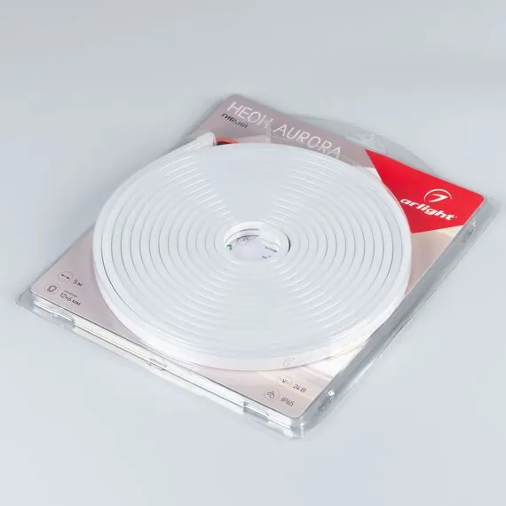 Arlight 036673 Лента герметичная AURORA-PS-A120-12x6mm 24V White6000 (10 W/m, IP65, 2835, 5m) (Arlight, Силикон) - ! УПАКОВКА СОСТОИТ ИЗ - 5 м/п, изображение 4