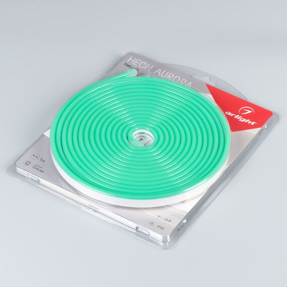 Arlight 036680 Лента герметичная AURORA-PS-A120-12x6mm 24V Green (10 W/m, IP65, 2835, 5m) (Arlight, Силикон) - ! УПАКОВКА СОСТОИТ ИЗ - 5 м/п, изображение 4