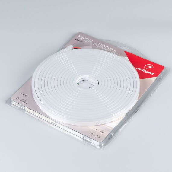 Arlight 036675 Лента герметичная AURORA-PS-A120-12x6mm 24V Warm3000 (10 W/m, IP65, 2835, 5m) (Arlight, Силикон) - ! УПАКОВКА СОСТОИТ ИЗ - 5 м/п, изображение 3