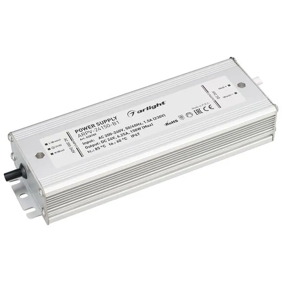 Arlight 028789 Блок питания ARPV-24150-B1 (24V, 6,3A, 150W) (Arlight, IP67 Металл, 3 года) - ! УПАКОВКА СОСТОИТ ИЗ - 1 шт, изображение 2