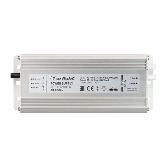 Arlight 026434 Блок питания ARPV-12100-D (12V, 8.3A, 100W) (Arlight, IP67 Металл, 3 года) - ! УПАКОВКА СОСТОИТ ИЗ - 1 шт, изображение 6