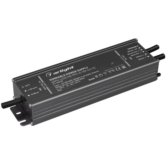 Arlight 036935 Блок питания ARPV-LG24150-PFC-0-10V-CV-CC (24V, 6.3A, 150W) (Arlight, IP67 Металл, 5 лет) - ! УПАКОВКА СОСТОИТ ИЗ - 1 шт, изображение 2