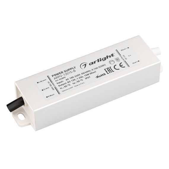 Arlight 022899 Блок питания ARPV-12015-B (12V, 1.3A, 15W) (Arlight, IP67 Металл, 3 года) - ! УПАКОВКА СОСТОИТ ИЗ - 1 шт, изображение 2