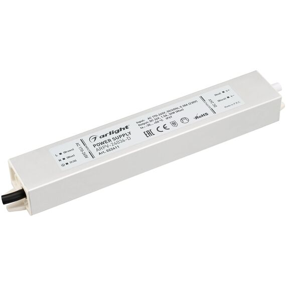 Arlight 022411 Блок питания ARPV-24036-D (24V, 1.5A, 36W) (Arlight, IP67 Металл, 3 года) - ! УПАКОВКА СОСТОИТ ИЗ - 1 шт