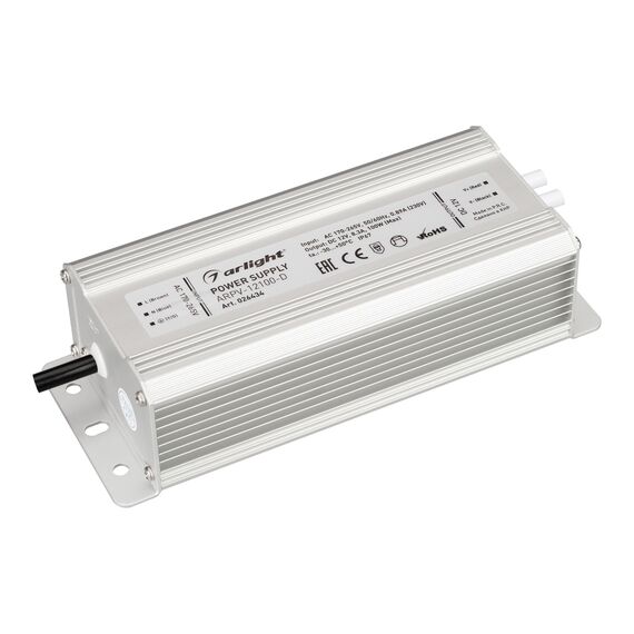 Arlight 026434 Блок питания ARPV-12100-D (12V, 8.3A, 100W) (Arlight, IP67 Металл, 3 года) - ! УПАКОВКА СОСТОИТ ИЗ - 1 шт
