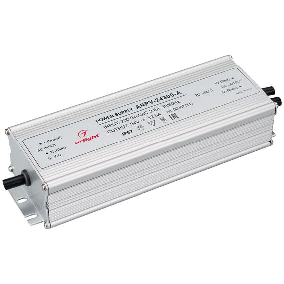 Arlight 023070(1) Блок питания ARPV-24300-A (24V, 12.5A, 300W) (Arlight, IP67 Металл, 3 года) - ! УПАКОВКА СОСТОИТ ИЗ - 1 шт