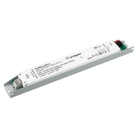 Arlight 025594(1) Блок питания ARV-SP24060-LONG-PFC-A (24V, 2.5A, 60W) (Arlight, IP20 Металл, 5 лет) - ! УПАКОВКА СОСТОИТ ИЗ - 1 шт, изображение 2