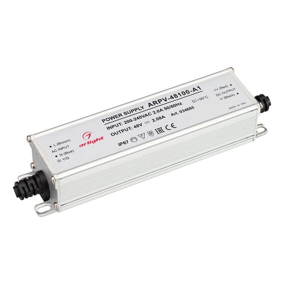 Arlight 034685 Блок питания ARPV-48100-A1 (48V, 2.08A, 100W) (Arlight, IP67 Металл, 3 года) - ! УПАКОВКА СОСТОИТ ИЗ - 1 шт