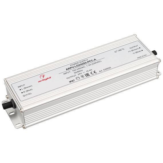 Arlight 030020 Блок питания ARPV-LG24250-PFC-A (24V, 10.4A, 250W) (Arlight, IP67 Металл, 5 лет) - ! УПАКОВКА СОСТОИТ ИЗ - 1 шт