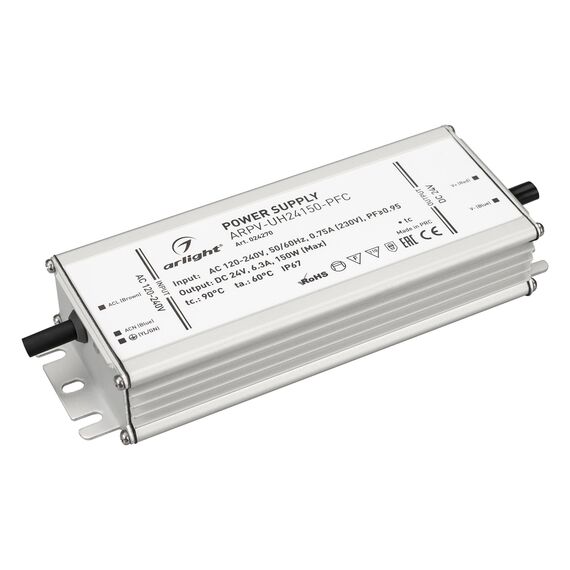 Arlight 024270 Блок питания ARPV-UH24150-PFC (24V, 6.3A, 150W) (Arlight, IP67 Металл, 7 лет) - ! УПАКОВКА СОСТОИТ ИЗ - 1 шт