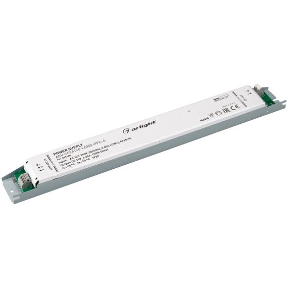Arlight 025480 Блок питания ARV-SP24150-LONG-PFC-A (24V, 6.25A, 150W) (Arlight, IP20 Металл, 5 лет) - ! УПАКОВКА СОСТОИТ ИЗ - 1 шт, изображение 2