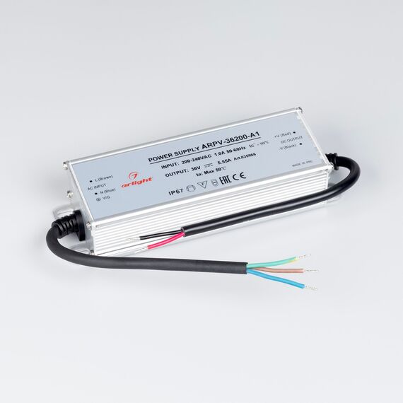 Arlight 035966 Блок питания ARPV-36200-A1 (36V, 5.55A, 200W) (Arlight, IP67 Металл, 3 года) - ! УПАКОВКА СОСТОИТ ИЗ - 1 шт, изображение 4