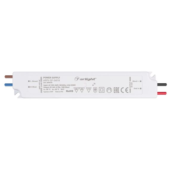 Arlight 039675 Блок питания ARPV-SP-24018 (24V, 0.75A, 18W) (Arlight, IP67 Пластик, 5 лет) - ! УПАКОВКА СОСТОИТ ИЗ - 1 шт, изображение 6