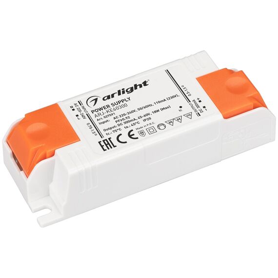 Arlight 027591 Блок питания ARJ-KE60300 (18W, 300mA, PFC) (Arlight, IP20 Пластик, 5 лет) - ! УПАКОВКА СОСТОИТ ИЗ - 1 шт