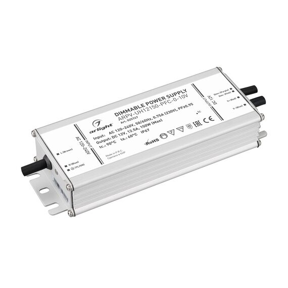 Arlight 025747 Блок питания ARPV-UH12150-PFC-0-10V (12V, 12.5A, 150W) (Arlight, IP67 Металл, 7 лет) - ! УПАКОВКА СОСТОИТ ИЗ - 1 шт, изображение 2