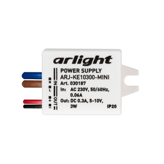 Arlight 030187 Блок питания ARJ-KE10300-MINI (3W, 300mA) (Arlight, IP20 Пластик, 5 лет) - ! УПАКОВКА СОСТОИТ ИЗ - 1 шт, изображение 3