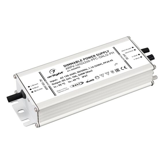 Arlight 025689(2) Блок питания ARPV-UH24240-PFC-DALI2-PH (24V, 10.0A, 240W) (Arlight, IP67 Металл, 7 лет) - ! УПАКОВКА СОСТОИТ ИЗ - 1 шт