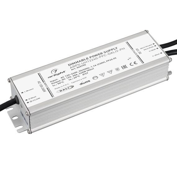 Arlight 040755 Блок питания ARPV-UH12240-PFC-DALI2-PH (12V, 20A, 240W) (Arlight, IP67 Металл, 7 лет) - ! УПАКОВКА СОСТОИТ ИЗ - 1 шт, изображение 2