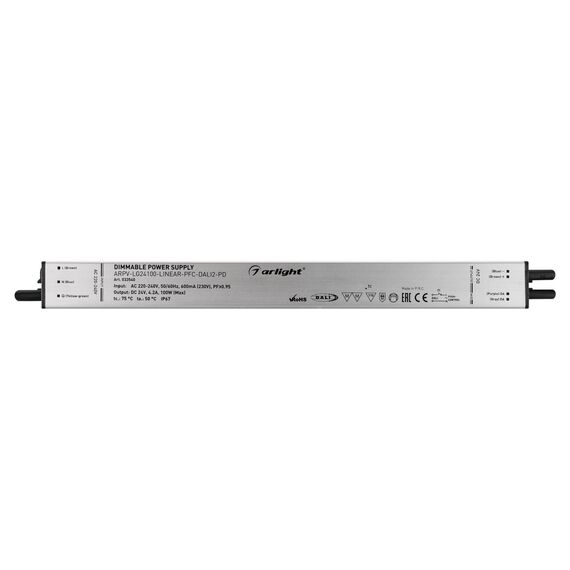 Arlight 033540 Блок питания ARPV-LG24100-LINEAR-PFC-DALI2-PD (24V, 4.2A, 100W) (Arlight, IP67 Металл, 5 лет) - ! УПАКОВКА СОСТОИТ ИЗ - 1 шт, изображение 5