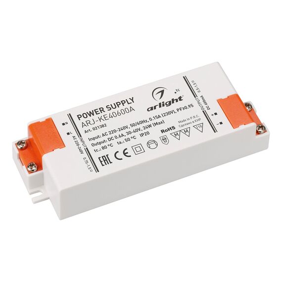 Arlight 021382 Блок питания ARJ-KE40600A (24W, 600mA, PFC) (Arlight, IP20 Пластик, 5 лет) - ! УПАКОВКА СОСТОИТ ИЗ - 1 шт