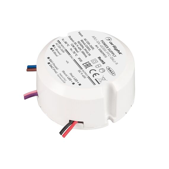 Arlight 038299(1) Блок питания ARJ-SN-40300-PFC-DALI-R (12W, 9-40V, 0.3A) (Arlight, IP20 Пластик, 3 года) - ! УПАКОВКА СОСТОИТ ИЗ - 1 шт, изображение 2
