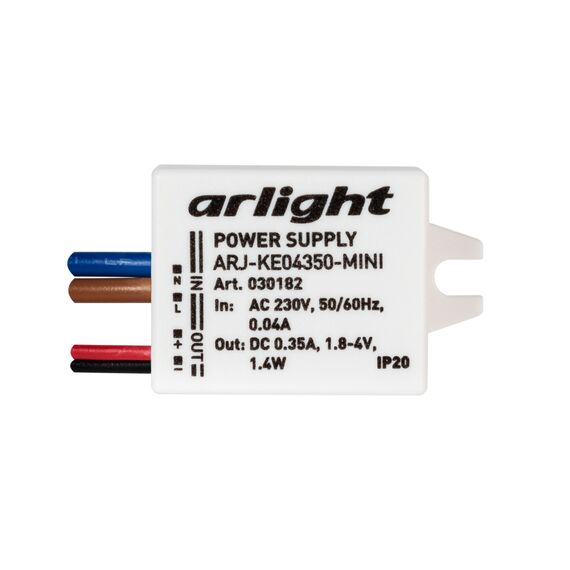 Arlight 030182 Блок питания ARJ-KE04350-MINI (1.4W, 350mA) (Arlight, IP20 Пластик, 5 лет) - ! УПАКОВКА СОСТОИТ ИЗ - 1 шт, изображение 4