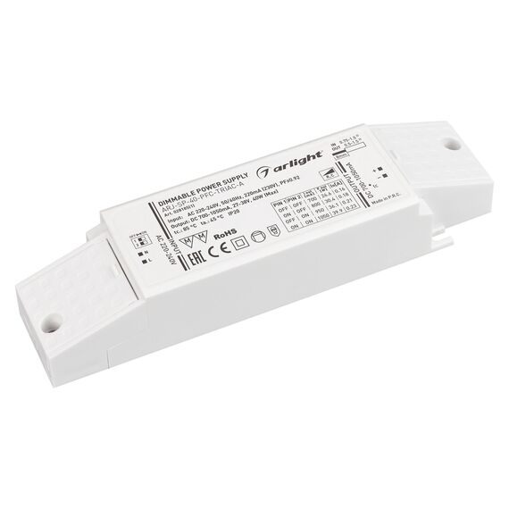 Arlight 028185(1) Блок питания ARJ-SP-40-PFC-TRIAC-INS (40W, 27-38V, 0.7-1.05A) (Arlight, IP20 Пластик, 5 лет) - ! УПАКОВКА СОСТОИТ ИЗ - 1 шт, изображение 2