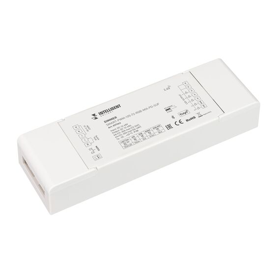 Arlight 037343 INTELLIGENT ARLIGHT Диммер SMART-PWM-105-72-RGB-MIX-PD-SUF (12-48V, 5x6A, TUYA BLE, 2.4G) (IARL, IP20 Пластик, 5 лет) - ! УПАКОВКА СОСТОИТ ИЗ - 1 шт
