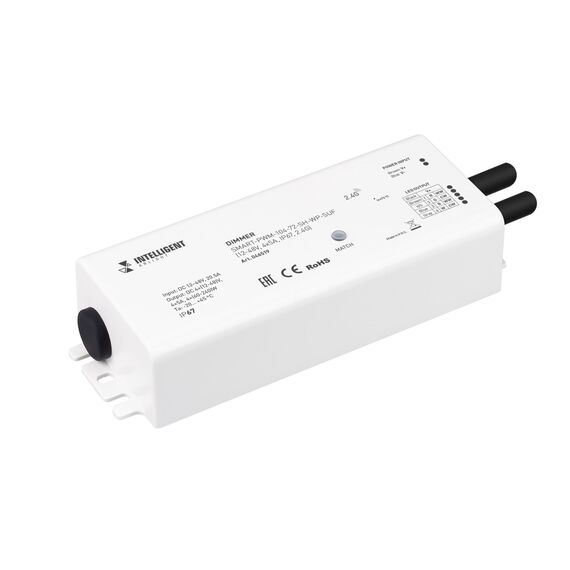 Arlight 046519 INTELLIGENT ARLIGHT Диммер SMART-PWM-104-72-SH-WP-SUF (12-48V, 4x5A, IP67, 2.4G)  (IARL, IP67 Пластик, 5 лет) - ! УПАКОВКА СОСТОИТ ИЗ - 1 шт