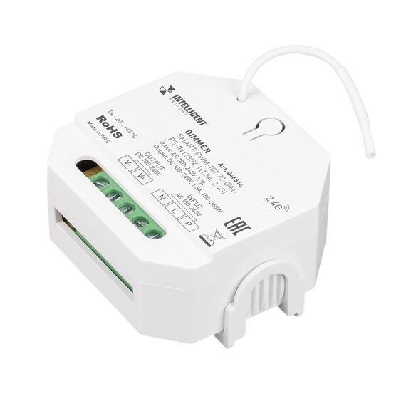 Arlight 046516 INTELLIGENT ARLIGHT Диммер SMART-PWM-101-72-DIM-PS-IN (230V, 1x1.5A, 2.4G) (IARL, IP20 Пластик, 5 лет) - ! УПАКОВКА СОСТОИТ ИЗ - 1 шт