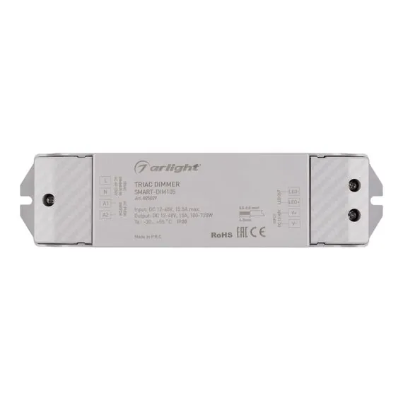 Arlight 025029 Диммер SMART-DIM105 (12-48V, 15A, TRIAC) (Arlight, IP20 Пластик, 5 лет) 025029, изображение 4