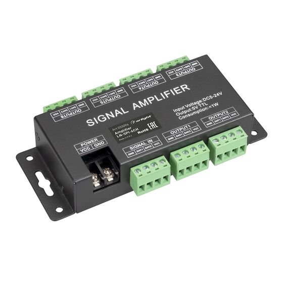 Arlight 033094 Усилитель сигнала LN-SPI-6CH (5-24V) (Arlight, IP20 Металл, 1 год) - ! УПАКОВКА СОСТОИТ ИЗ - 1 шт