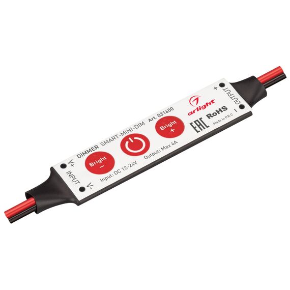 Arlight 031600 Диммер SMART-MINI-DIM (12-24V, 1x4A) (Arlight, IP20 Пластик, 5 лет) 031600