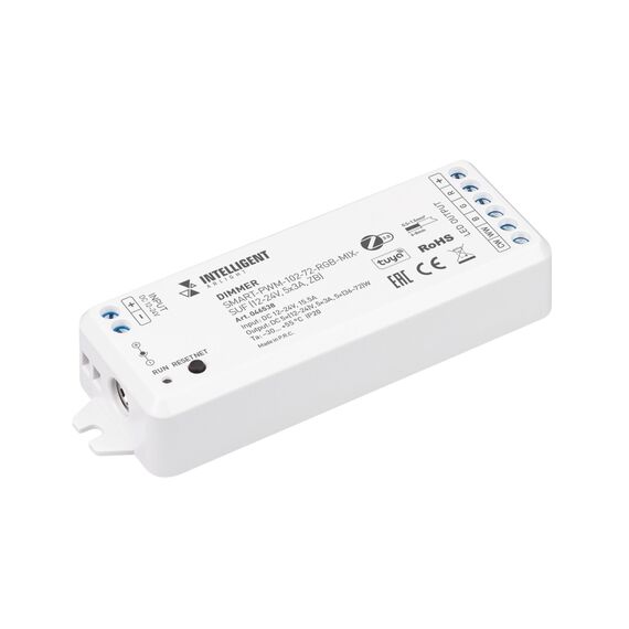 Arlight 046538 INTELLIGENT ARLIGHT Диммер SMART-PWM-102-72-RGB-MIX-SUF (12-24V, 5x3A, ZB) (IARL, Пластик) - ! УПАКОВКА СОСТОИТ ИЗ - 1 шт